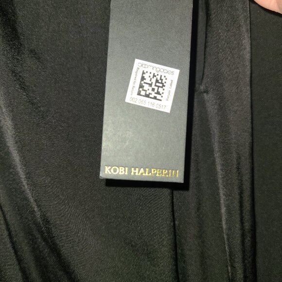 Kobi Halperin Rosanne Black Maxi Dress NWT $398 Size M Mock Drawstring Lined - Picture 10 of 16